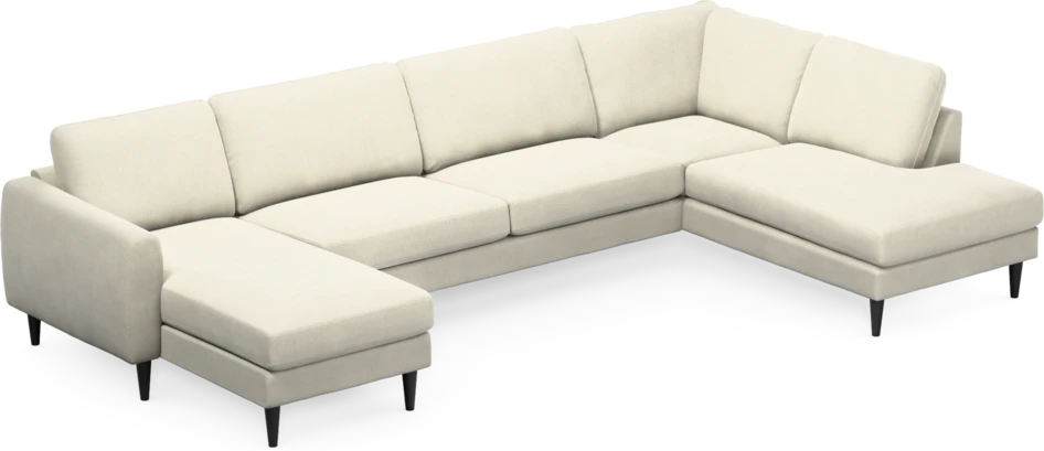 Bridge - 3-sits soffa med schäslong vänster och divan höger - Vit