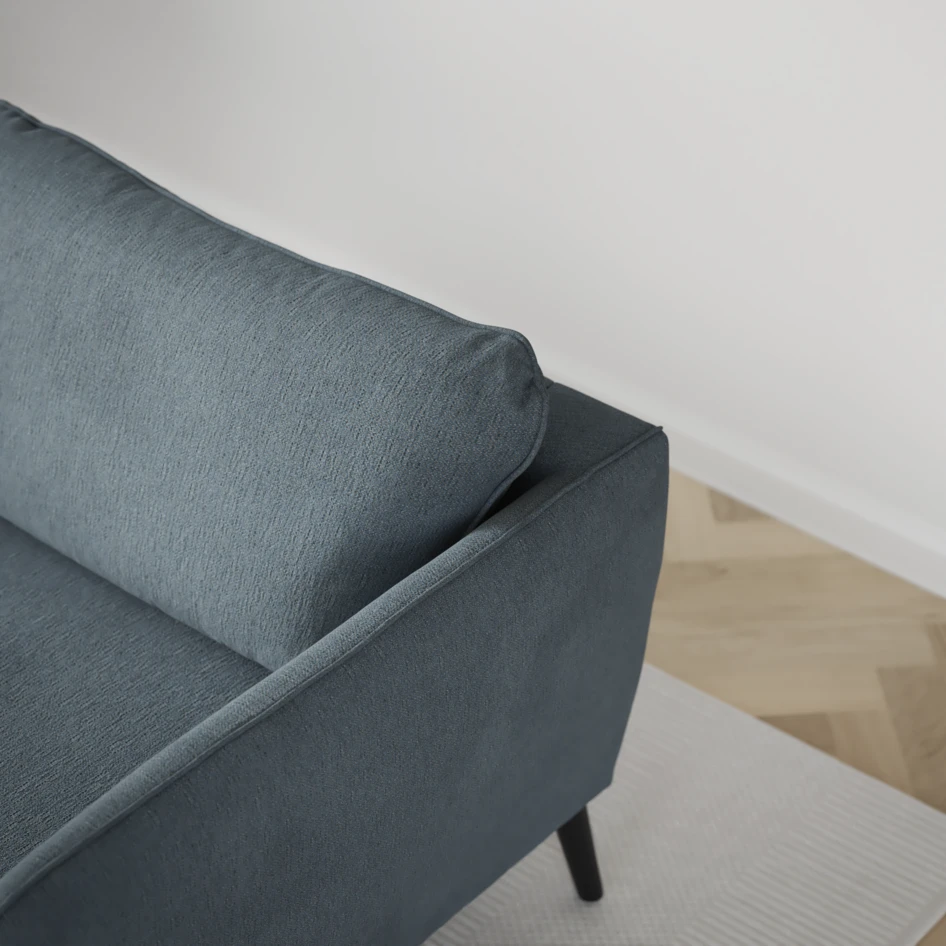 County - 3-sits soffa med divan höger - Blå
