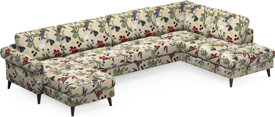 Bridge - 3-sits soffa med schäslong vänster och divan höger - Flerfärgad