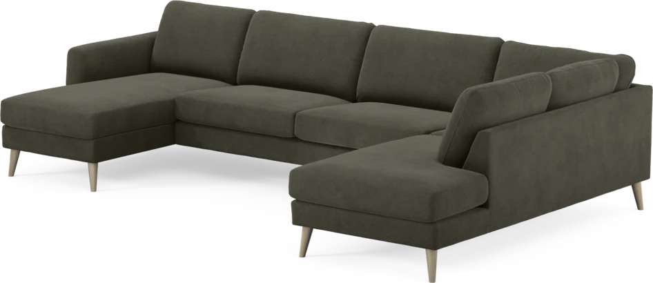 Bridge - 3-sits soffa med schäslong vänster och divan höger - Grå