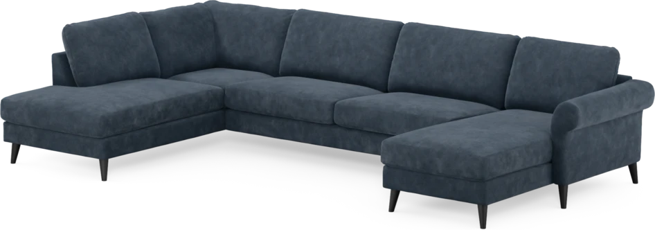 Bridge - 3-sits soffa med divan vänster och schäslong höger - Blå