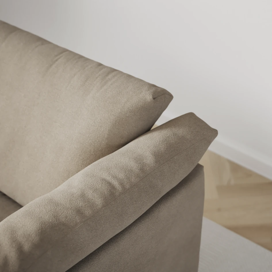 Cherrie - 3-sits soffa, hel dyna, fast klädsel - Beige