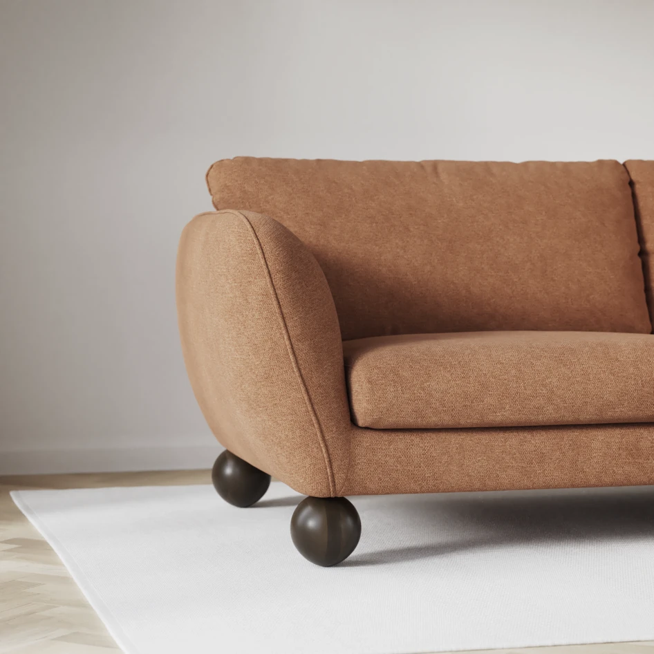 Madison Lux - Hörnsoffa med schäslong höger - Orange