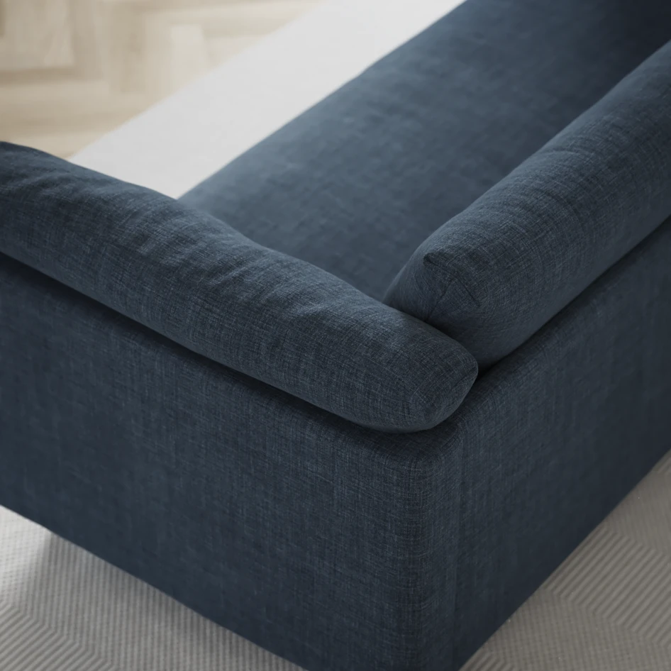 Cherrie - 3-sits soffa med divan vänster, fast klädsel - Blå