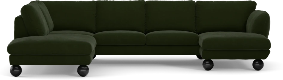 Madison Lux - 2-sits soffa med divan vänster och schäslong höger - Grön