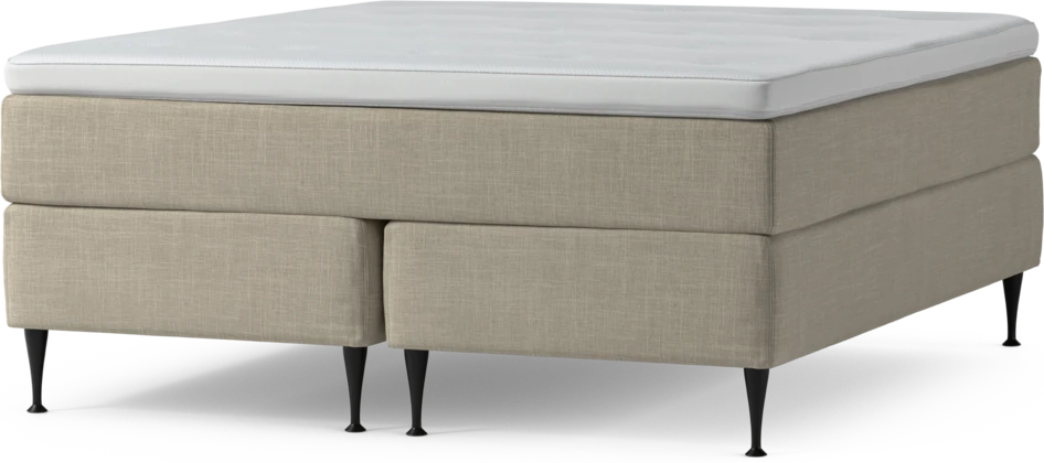 Delux Exclusive - Kontinentalsäng, dubbelsäng med bäddmadrass och sängben - Beige