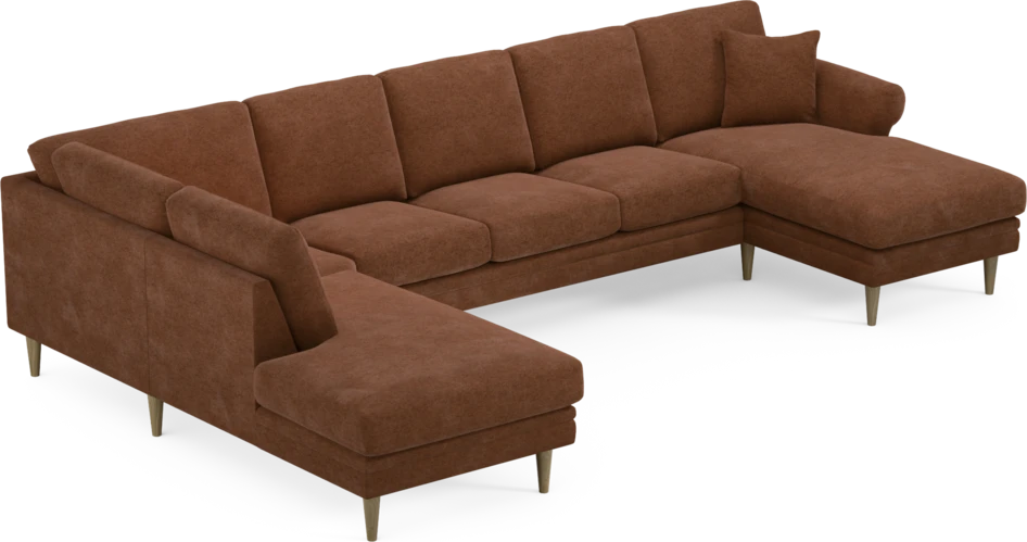 Eden - 3-sits soffa med divan vänster och schäslong höger - Orange