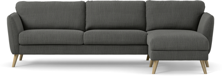 Bridge - 3-sits soffa med schäslong höger - Grå