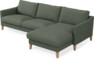 Winston - 3-sits soffa med schäslong, vändbar - Grön