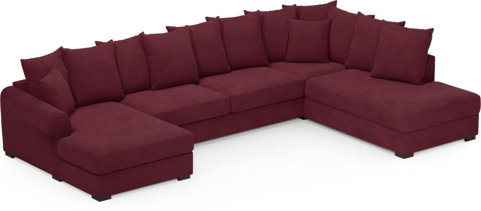 Town - 3-sits soffa med divan höger och schäslong vänster - Röd
