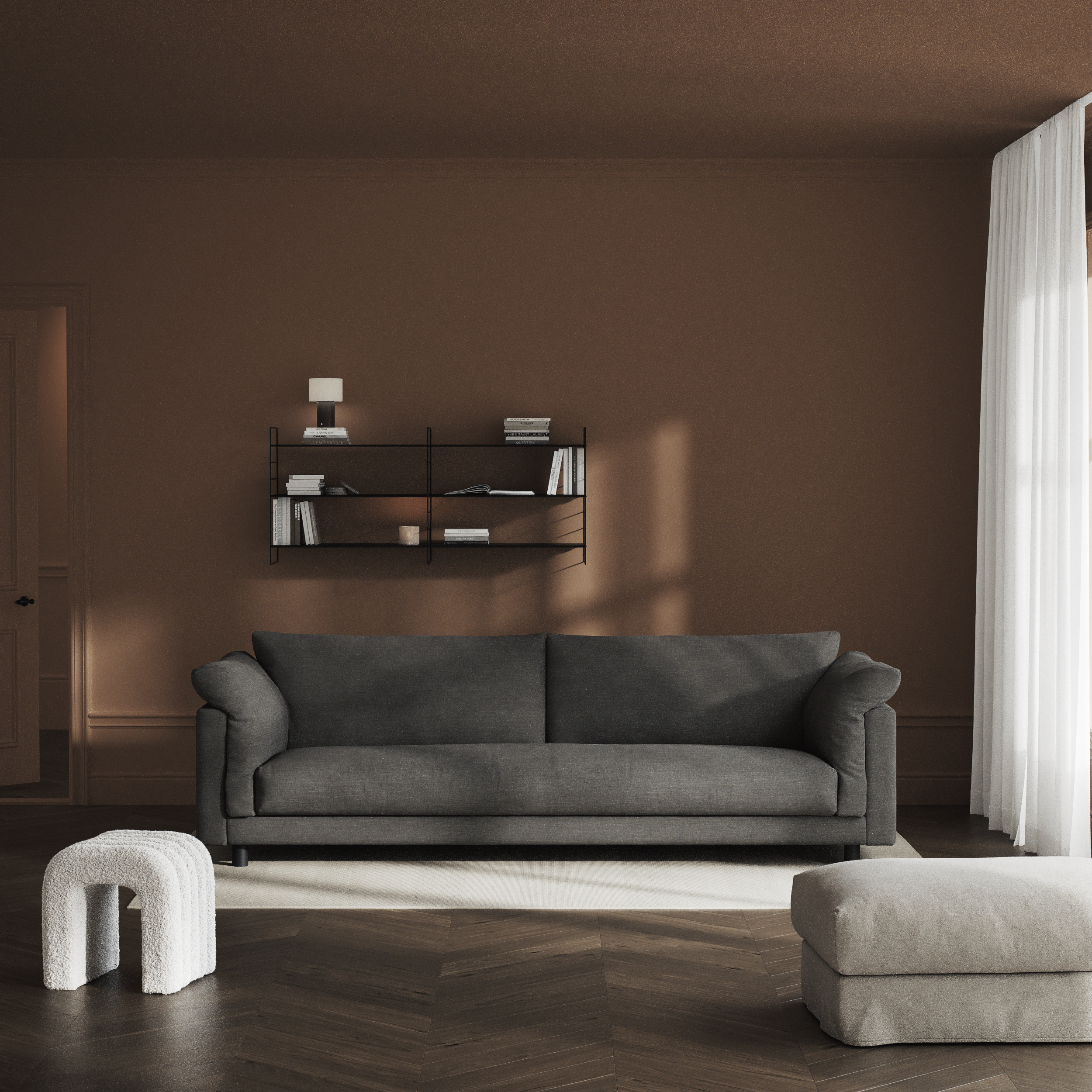 Cherrie - 4-sits soffa, hel dyna, fast klädsel - inspiration