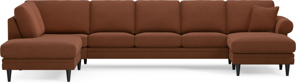 Eden - 3-sits soffa med divan vänster och schäslong höger - Orange