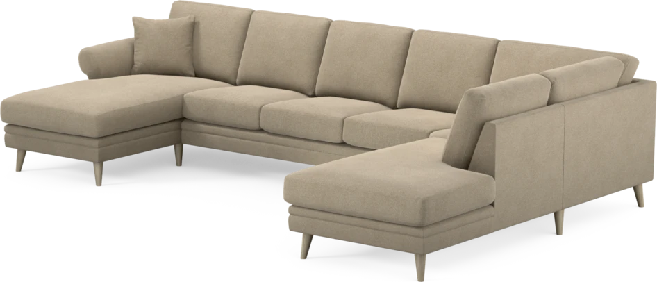 Eden - 3-sits soffa med schäslong vänster och divan höger - Beige