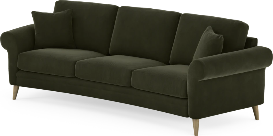 Eden - 3-sits soffa svängd - Grön