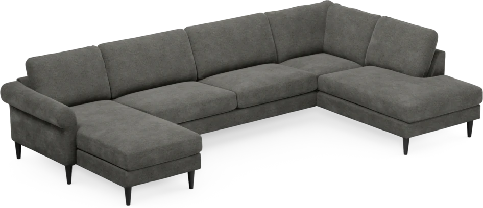 Bridge - 3-sits soffa med schäslong vänster och divan höger - Grå