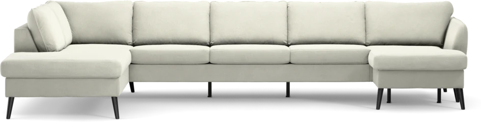 County - 4-sits soffa med divan vänster och schäslong höger - Vit