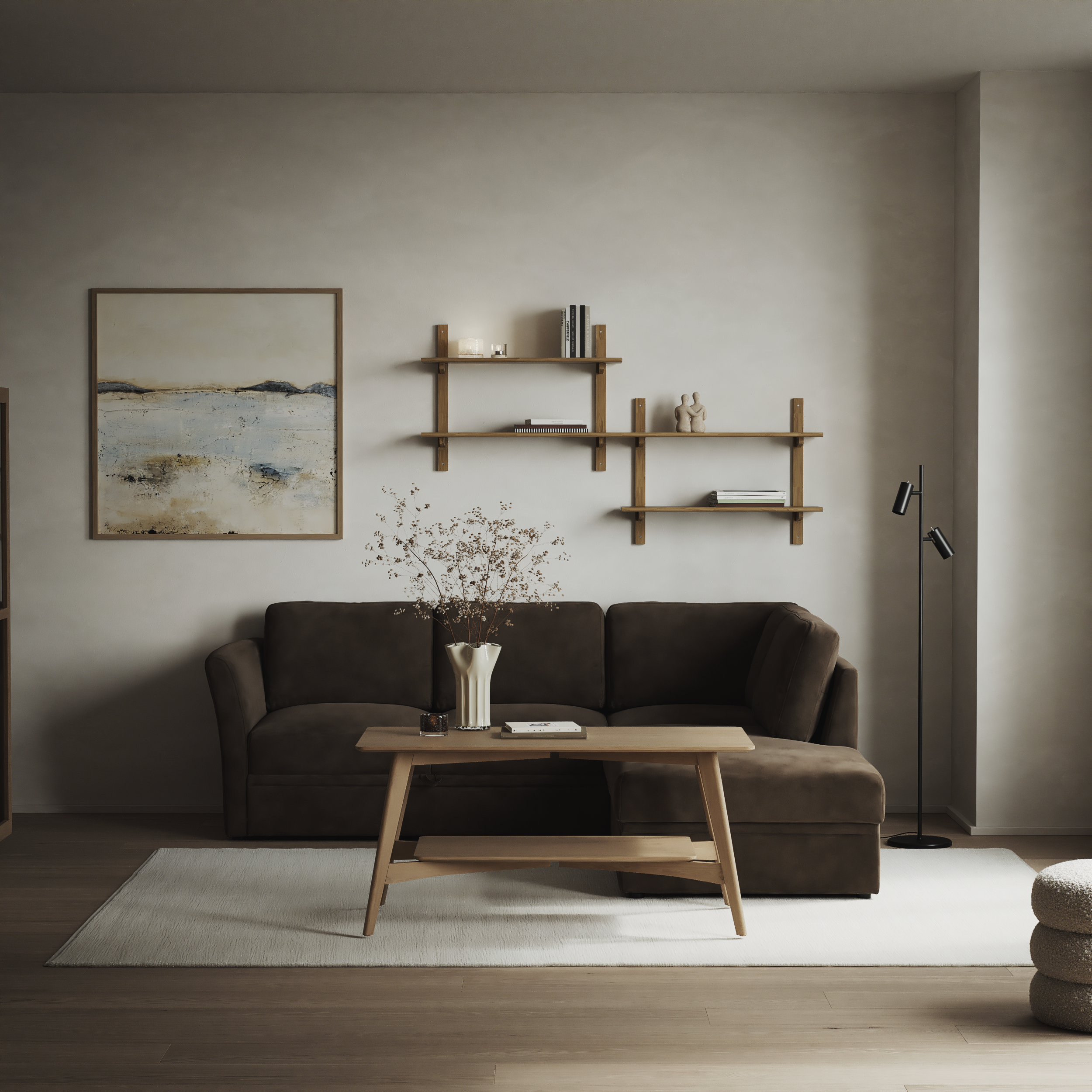 Öland, Bäddsoffa med divan höger