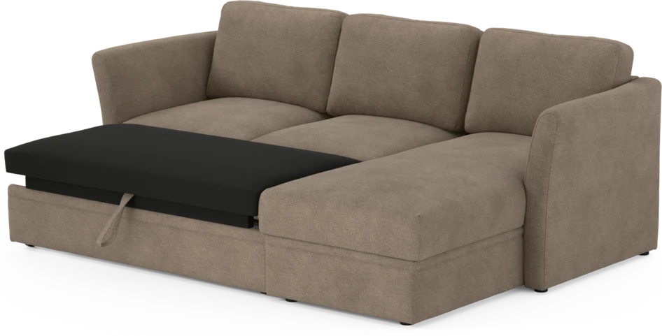 Öland - Bäddsoffa med schäslong höger - Brun