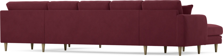 Eden - 3-sits soffa med schäslong vänster och divan höger - Röd