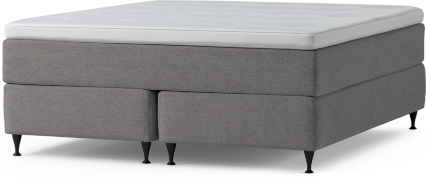 Delux Dream - Kontinentalsäng, dubbelsäng med bäddmadrass och sängben - Grå