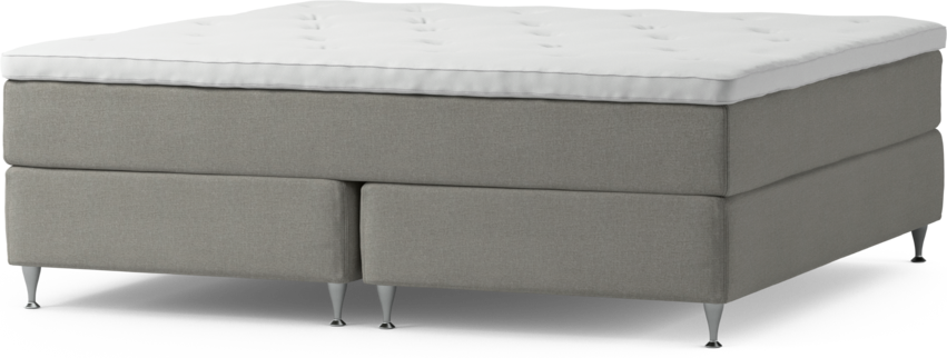 Delux Dream - Kontinentalsäng, dubbelsäng med bäddmadrass och sängben - Grå