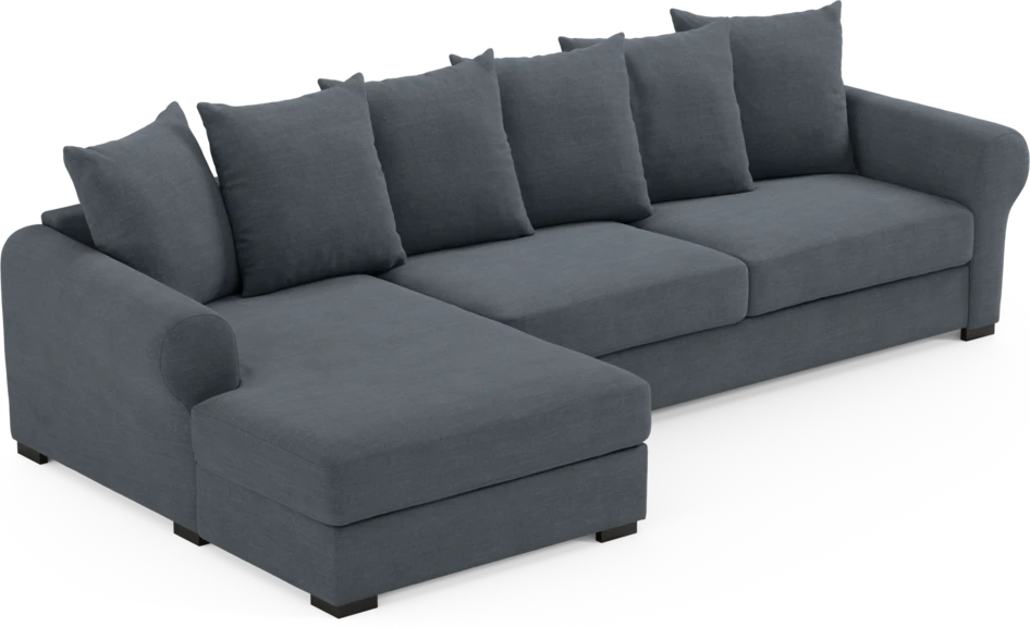 Town - 3-sits soffa med schäslong vänster - Blå