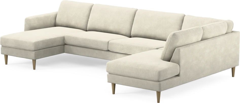 Bridge - 3-sits soffa med schäslong vänster och divan höger - Vit