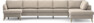 County - 4-sits soffa med schäslong vänster och divan höger - Beige