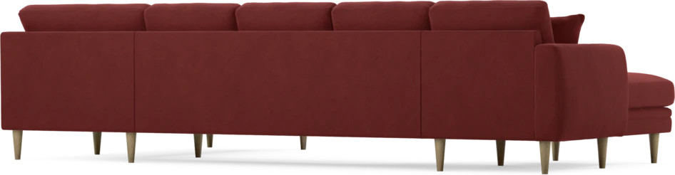 Eden - 3-sits soffa med schäslong vänster och divan höger - Röd