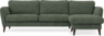 Bridge - 3-sits soffa med schäslong höger - Grön