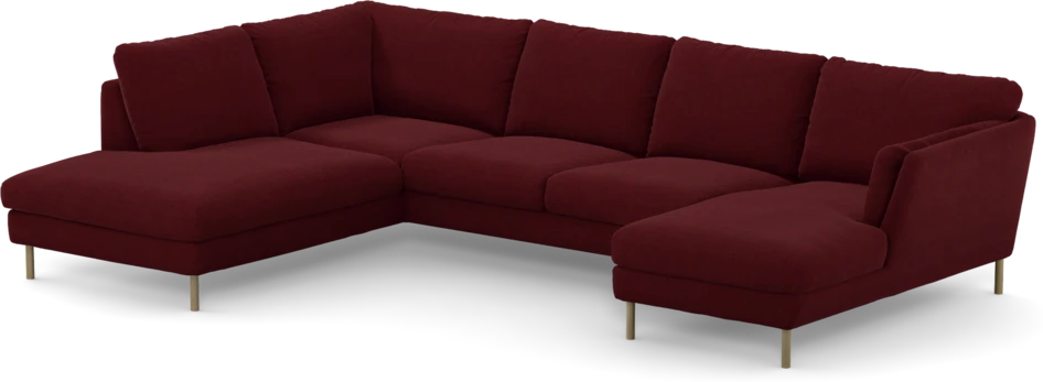 Madison - 2-sits soffa med divan vänster och schäslong höger - Röd