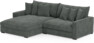 Rossi - 2-sits soffa med schäslong XL vänster - Grå