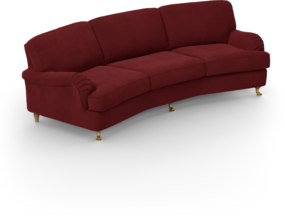 Oxford - 3-sits soffa svängd - Röd