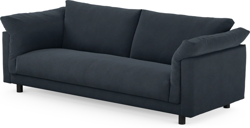 Cherrie - 3-sits soffa, hel dyna, fast klädsel - Blå