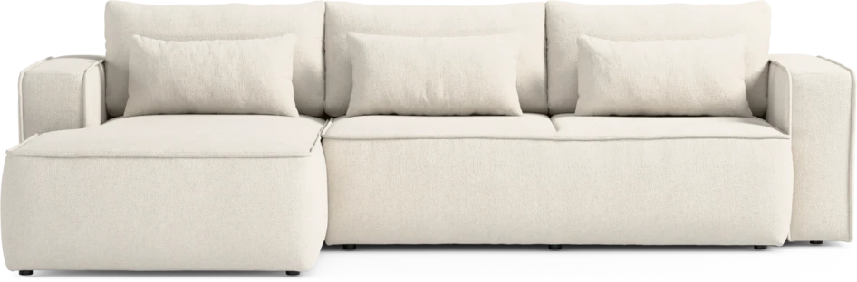 Ide - Bäddsoffa 3-sits med schäslong vänster - Vit