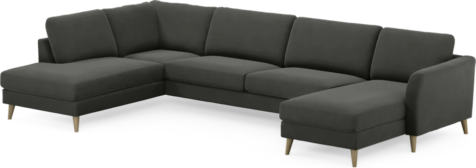 Bridge - 3-sits soffa med divan vänster och schäslong höger - Grå