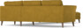 Bridge - Hörnsoffa, 2+3-sits med schäslong höger - Gul