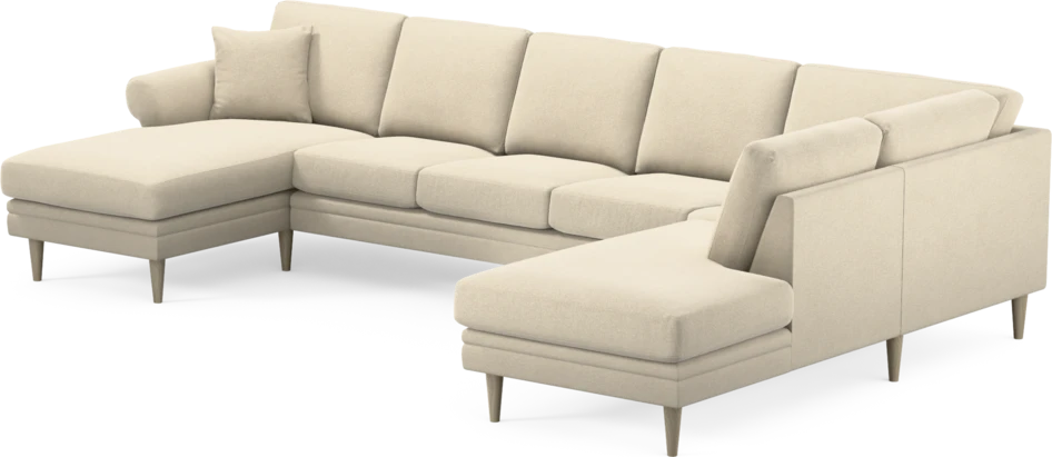 Eden - 3-sits soffa med schäslong vänster och divan höger - Beige