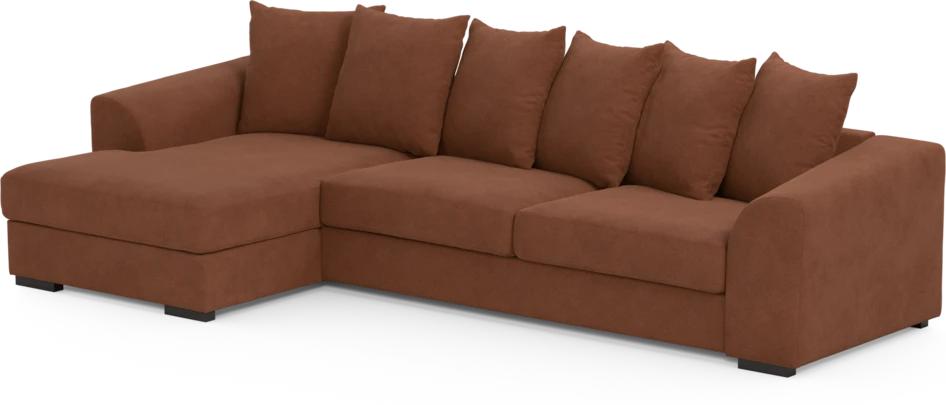Town - 3-sits soffa med schäslong vänster - Orange