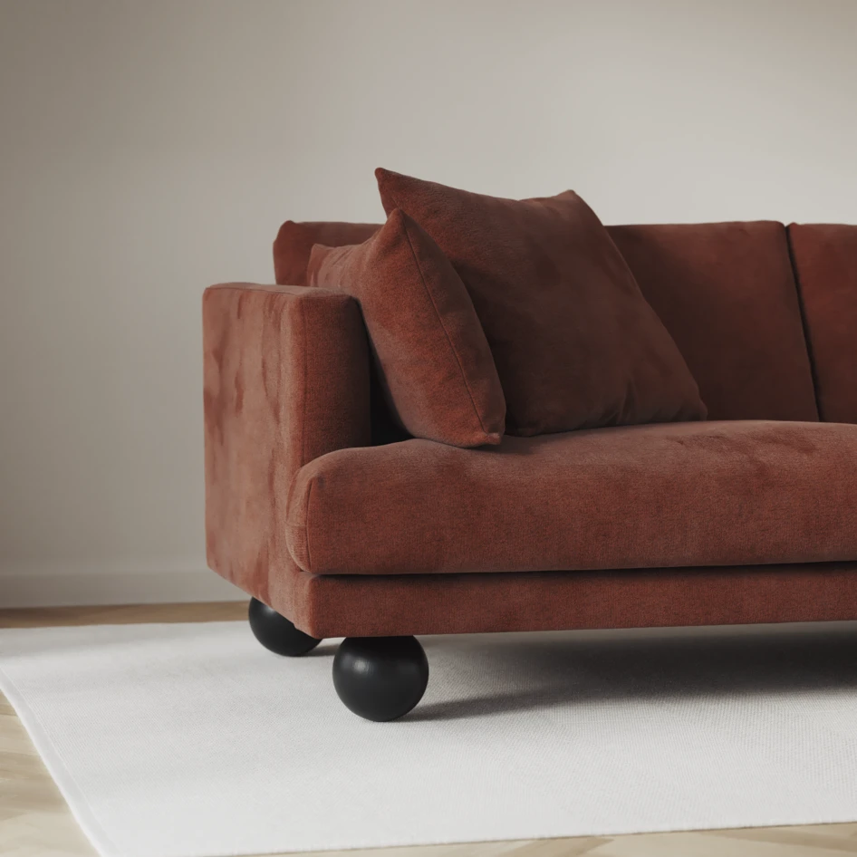 Harper - 3-sits soffa med divan vänster - Orange