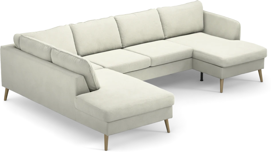 County - 3-sits soffa med divan vänster och schäslong höger - Vit