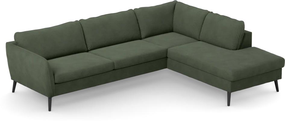 County - 2,5-sits soffa med divan höger - Grön