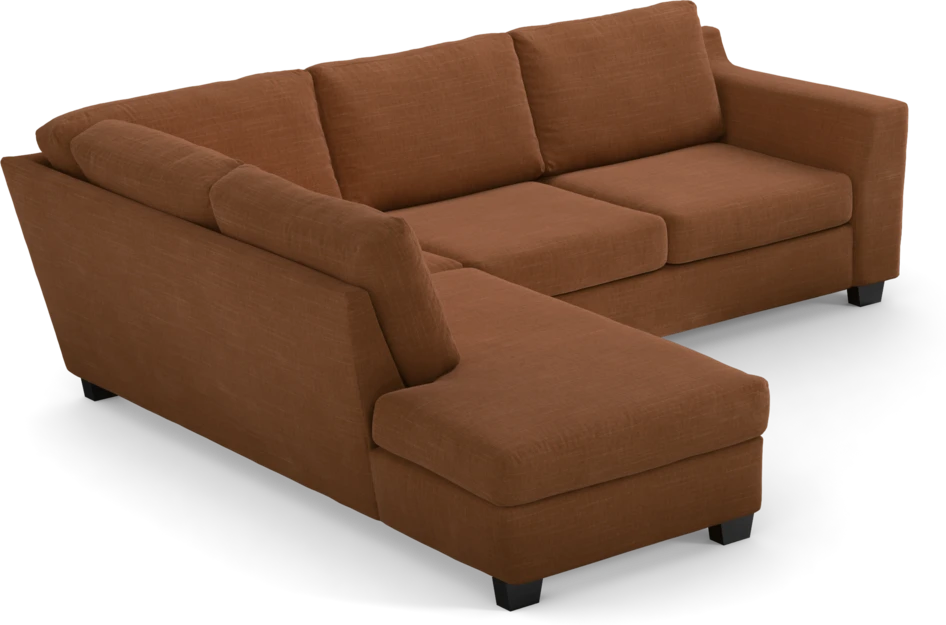 Friday - 2,5-sits soffa med divan vänster - Orange