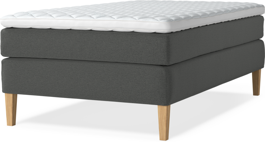 Delux Sense - Kontinentalsäng, enkelsäng 120 cm med bäddmadrass - Grå