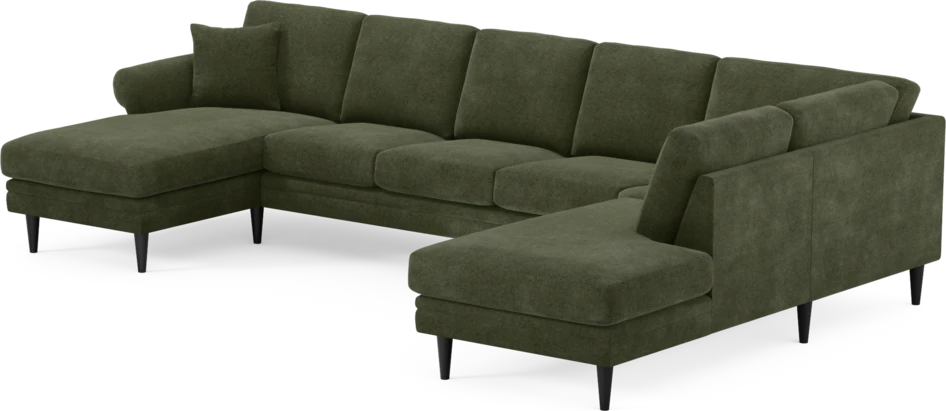 Eden - 3-sits soffa med schäslong vänster och divan höger - Grön