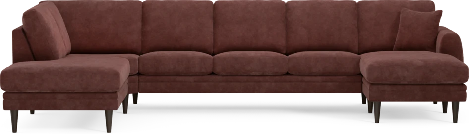 Eden - 3-sits soffa med divan vänster och schäslong höger - Röd