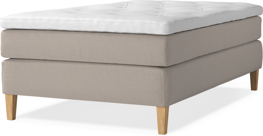 Delux Sense - Kontinentalsäng, enkelsäng 120 cm med bäddmadrass - Beige