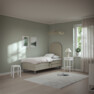 Roma Family - Ställbar säng, enkelsäng med bäddmadrass och sänggavel slät, B 90-120 - Beige