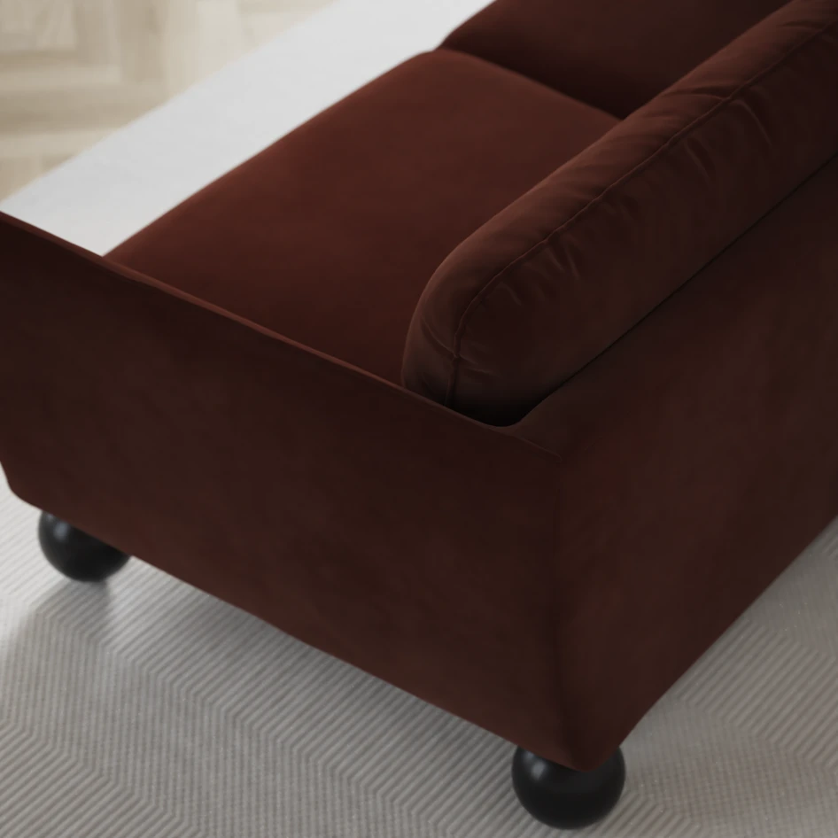 Madison Lux - 3-sits soffa med divan vänster - Orange