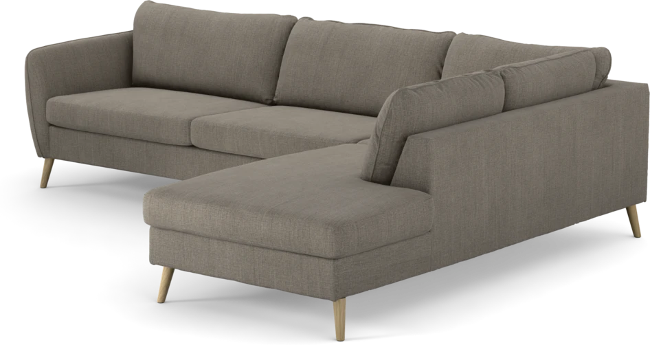 County - 2,5-sits soffa med divan höger - Brun